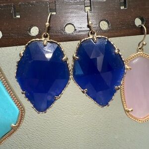 Kendra Scott Deep Blue and Gold Earrings